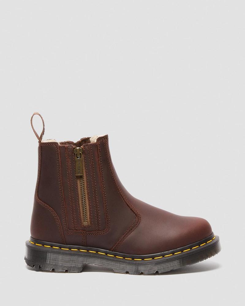 Women's Dr Martens 2976 DM's Wintergrip Zip Chelsea Boots Brown | AU 104DFM